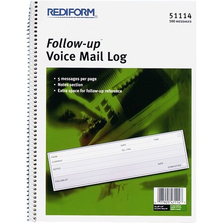 Rediform Book, Log, Vm, Followup, We Pk RED51114
